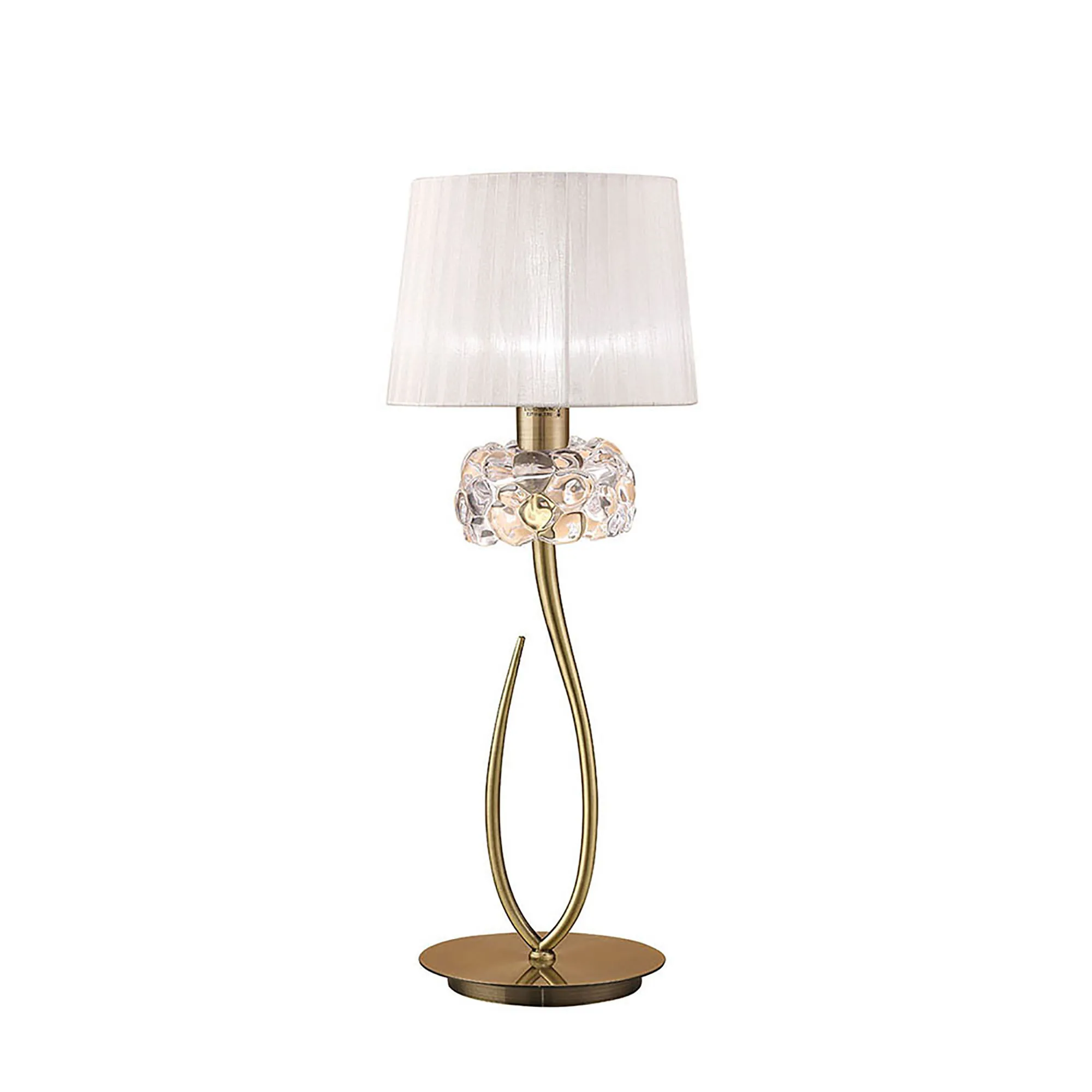 Loewe Antique Brass-White Table Lamps Mantra Shaded Table Lamps